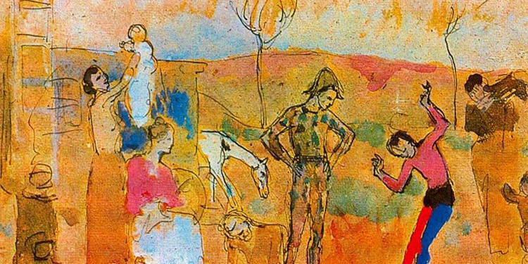 Picasso, Bohemios en el circo (detalle).
