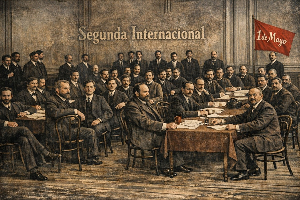 Imagen que recrea Asamblea fundacional de la Segunda Internacional
