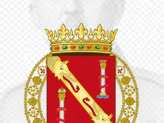 Escudo de Franco con el collar de la orden suprema de Cristo concedida por el Vaticano