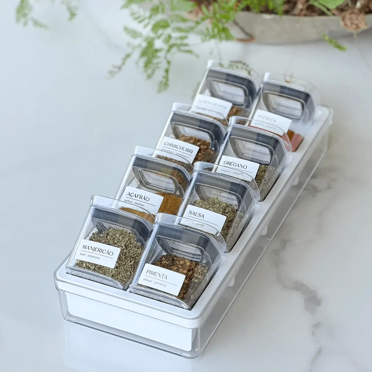 Organizador para Temperos Clear Natural 9 Peças