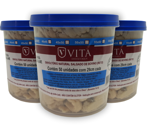 Tripa salgada reta 50pç 29 centímetros