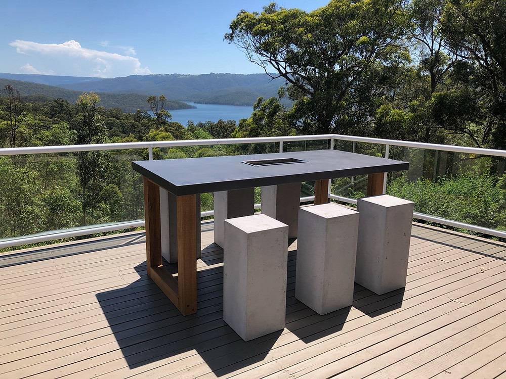 Concrete Top Bar Table
