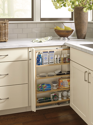 Roll out kitchen storage for baking trays.