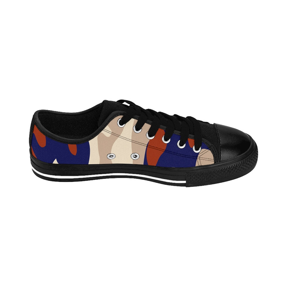 Thumbnail: Orange-Blue Camo Hustle-Flage - Women's Sneakers
