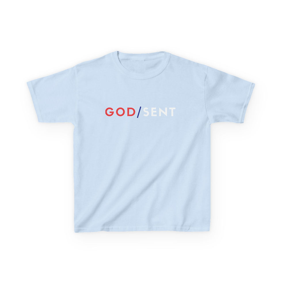 Thumbnail: God Sent - Kids Heavy Cotton™ Tee - Red & Blue