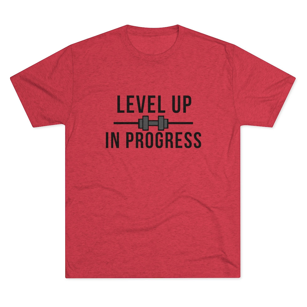 Thumbnail: Level Up In Progress - Gray - Men's Tri-Blend Crew Tee
