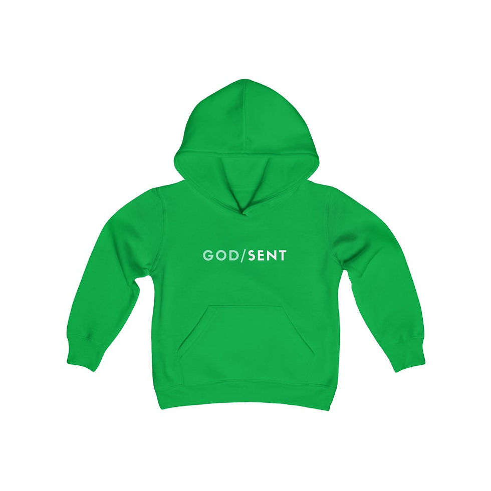 Thumbnail: God Sent - Mint - Youth Heavy Blend Hooded Sweatshirt