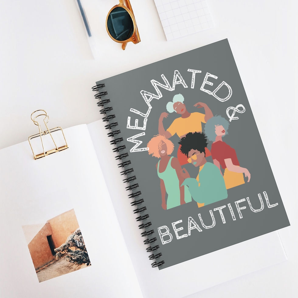Thumbnail: Spiral Notebook - Ruled Line - 4 Melanated and Beautiful - Gray