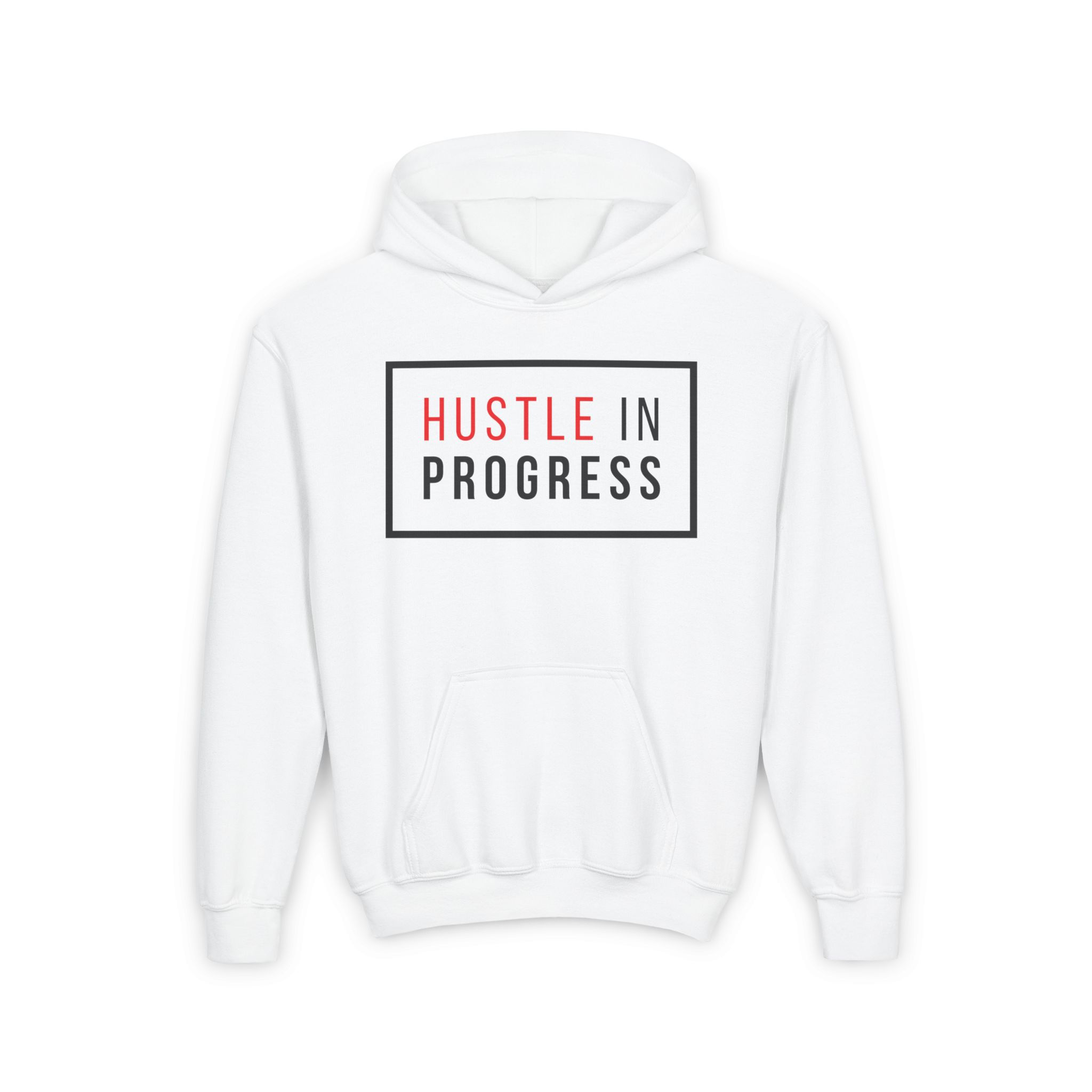 Hustle In Progress - Youth Heavy Blend Hooded Sweatshirt