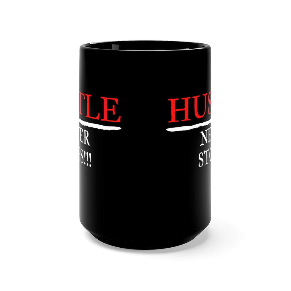 Thumbnail: Hustle Never Stops - Red - Black Mug 15oz - 