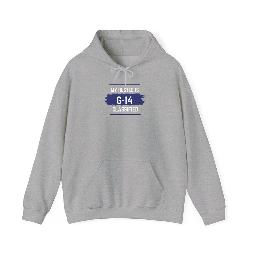 Thumbnail: My Hustle is G-14 Classified - Blue Unisex Premium Pullover Hoodie