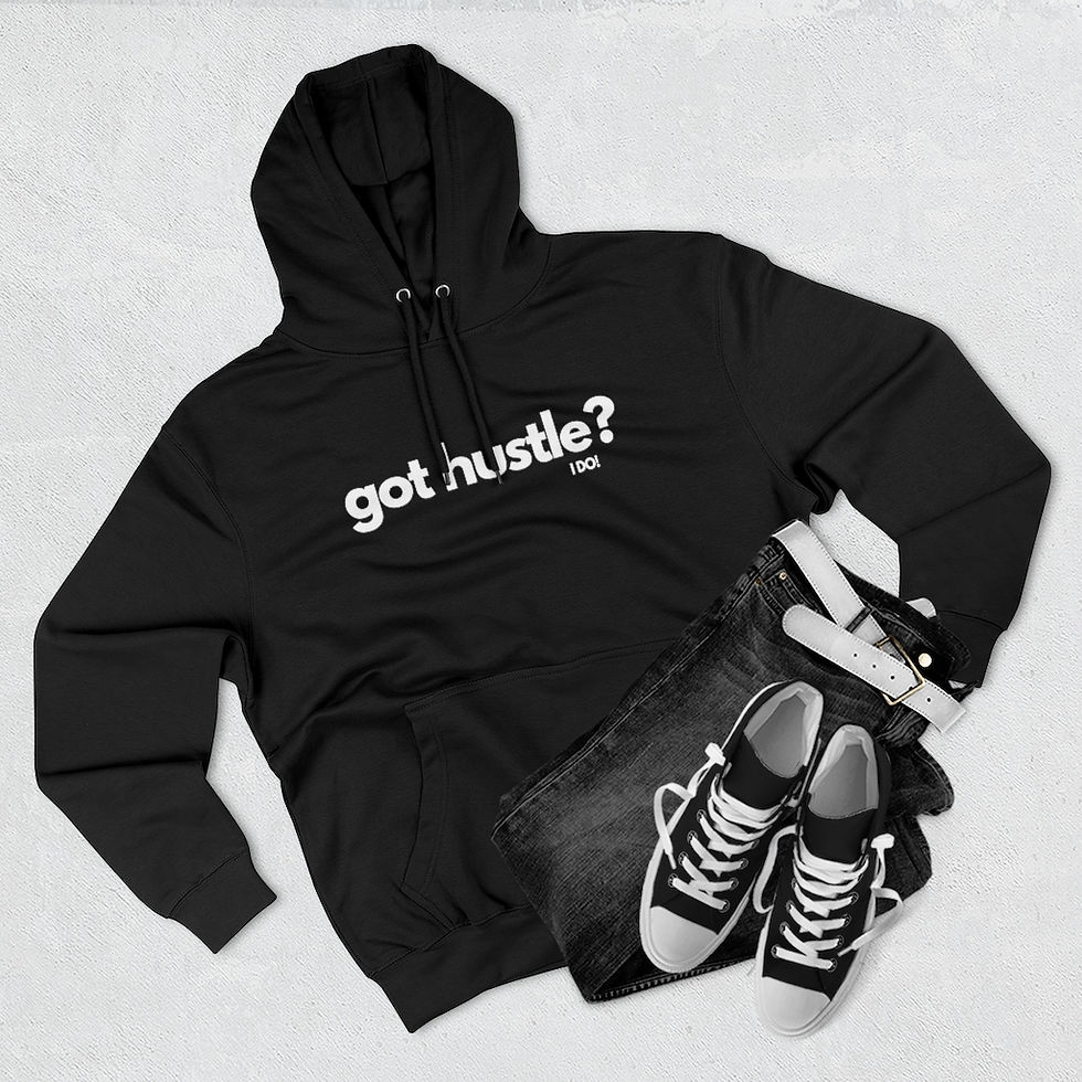 Thumbnail: got hustle?  I DO! Unisex Premium Pullover Hoodie (White)