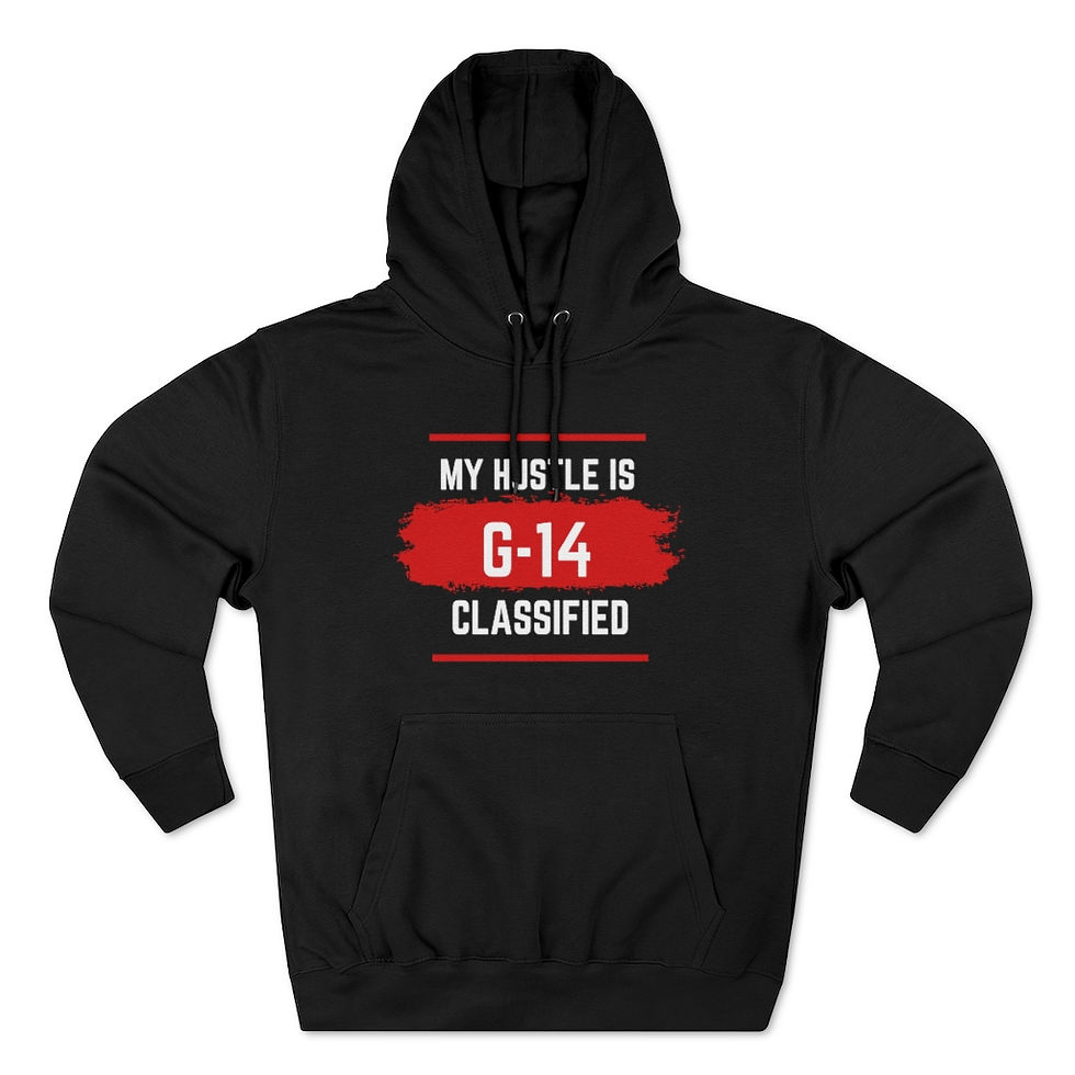 My Hustle is G-14 Classified - Red Unisex Premium Pullover Hoodie