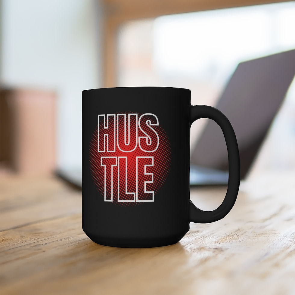 Thumbnail: Red Glowing HUSTLE - Black Mug 15oz