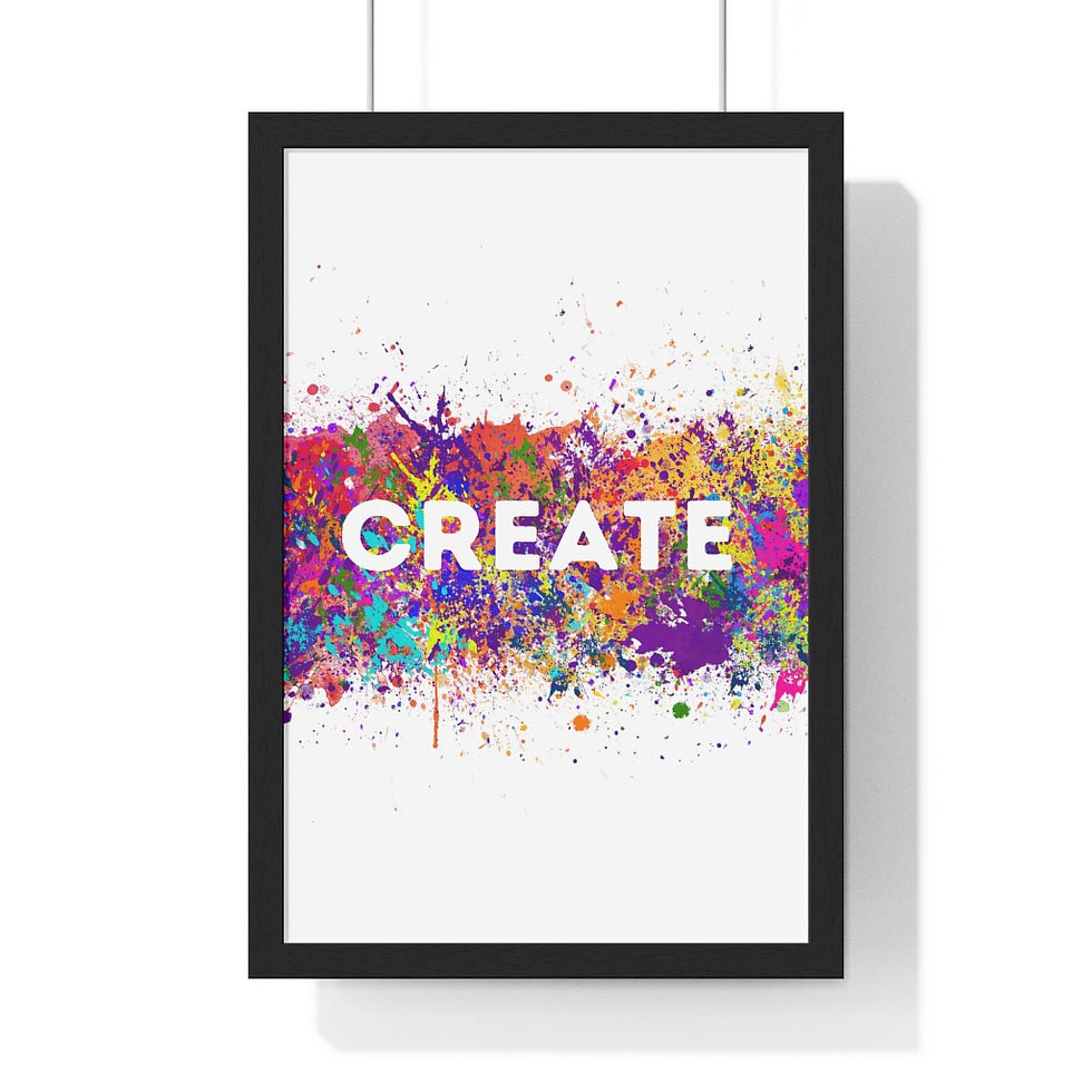Thumbnail: Premium Framed Vertical Poster - Paint Splattered CREATE