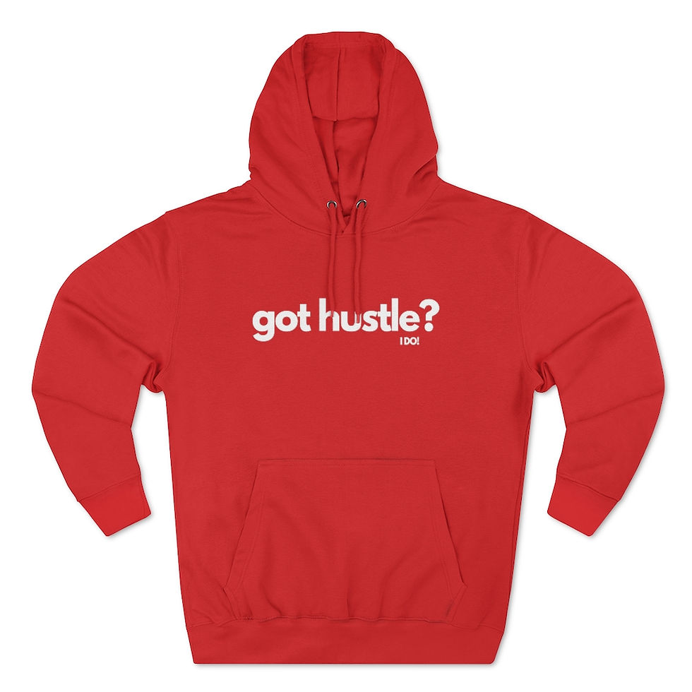 Thumbnail: got hustle?  I DO! Unisex Premium Pullover Hoodie (White)