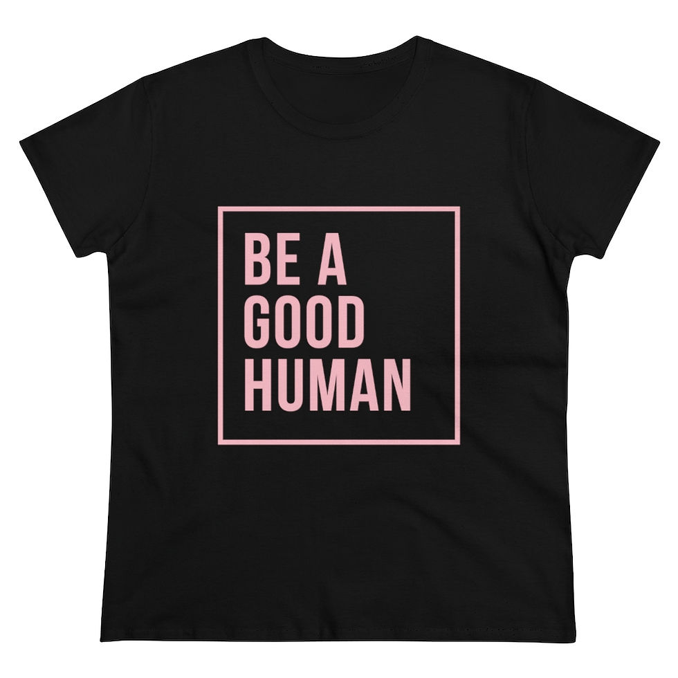 Thumbnail: Be a Good Human - Pink - Women's Heavy Cotton Tee