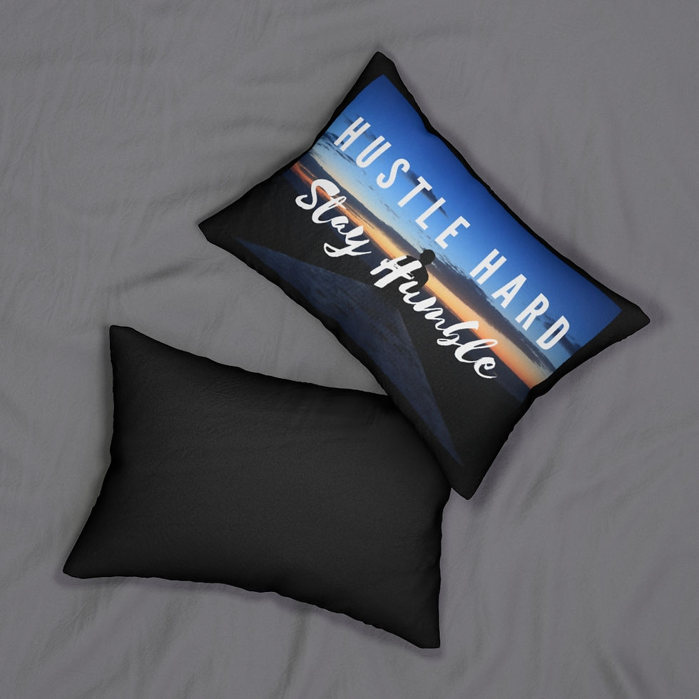 Thumbnail: Spun Polyester Lumbar Pillow - Hustle Hard Stay Humble