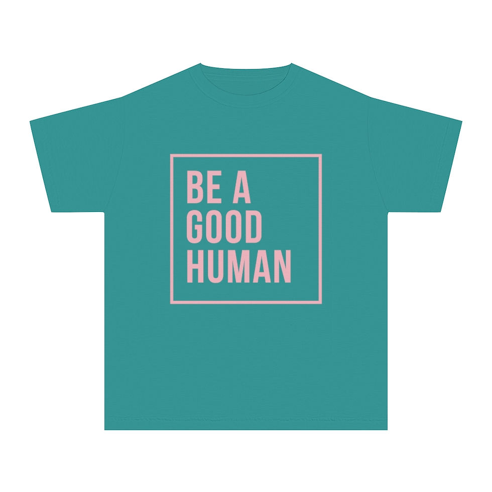 Thumbnail: Be a Good Human - Pink - Youth Midweight Tee