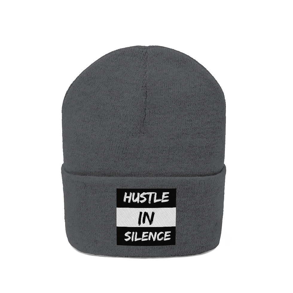 Thumbnail: Hustle In Silence  Advisory - Embroidered Knit Beanie