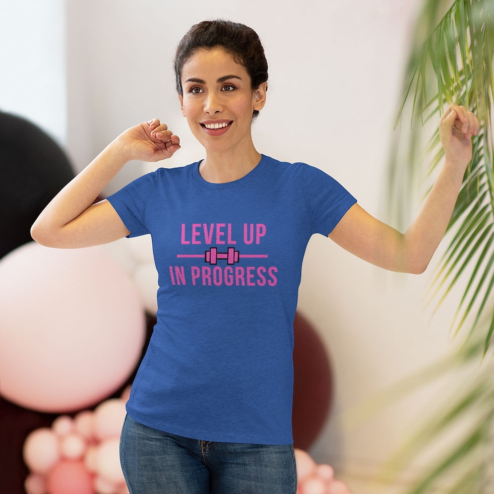 Thumbnail: Level Up In Progress - Pink - Women's Tri-blend Tee
