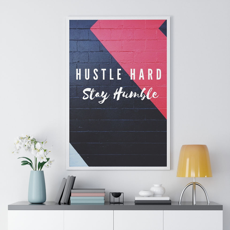 Thumbnail: Premium Framed Vertical Poster - Hustle Hard Stay Humble 2