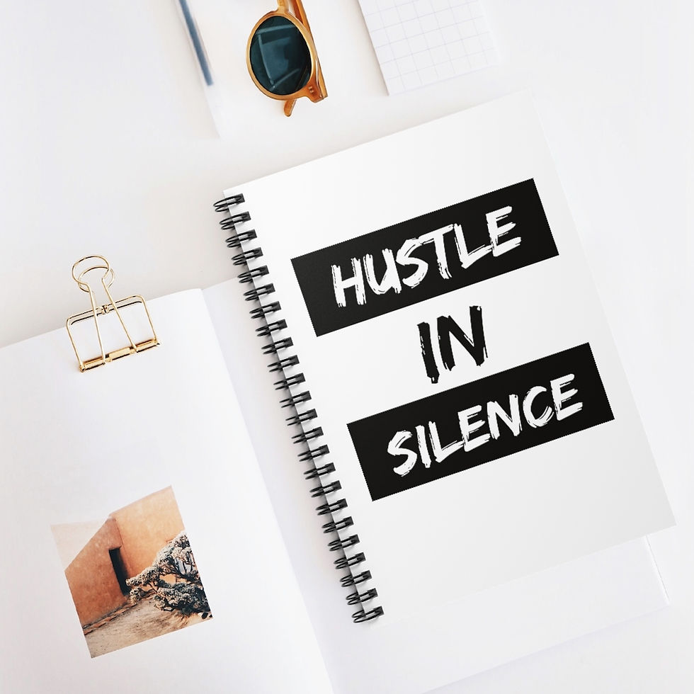 Thumbnail: Spiral Notebook - Ruled Line - Hustle in Silence - White