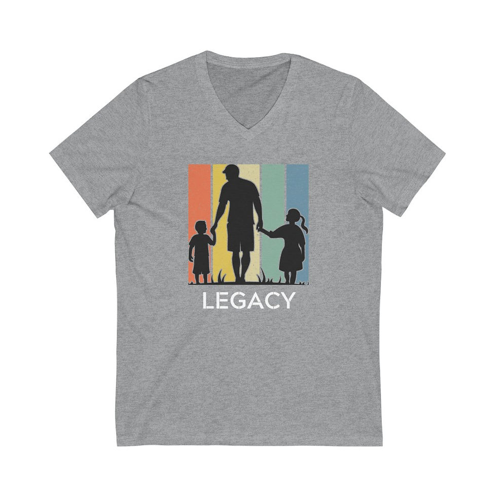 Thumbnail: A Father's Legacy - Vertical Jersey Short Sleeve V-Neck Tee 