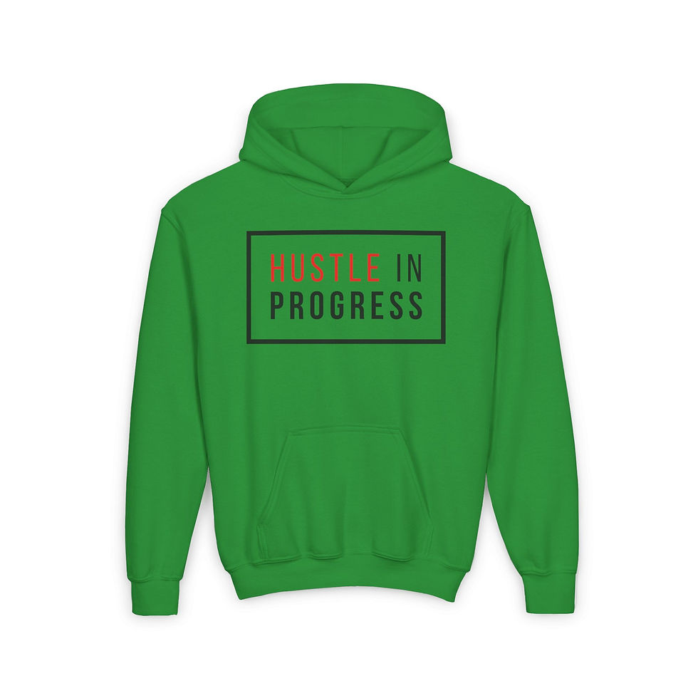 Thumbnail: Hustle In Progress - Youth Heavy Blend Hooded Sweatshirt