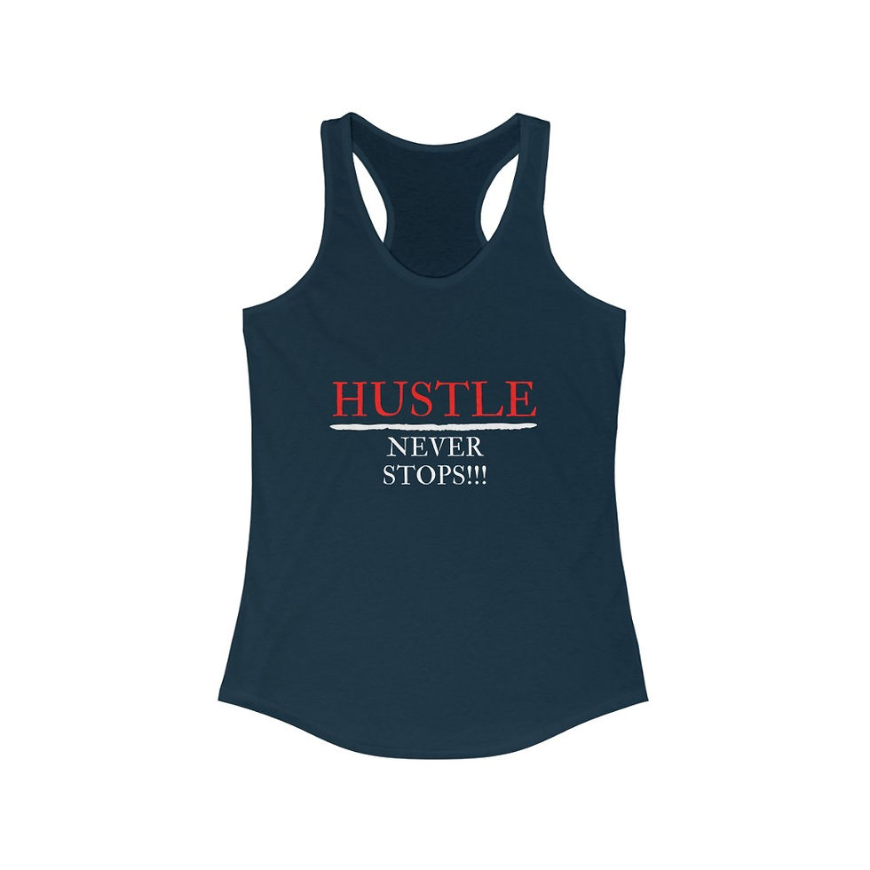 Thumbnail: Hustle Never Stops - Red - Women's Ideal Racerback Tank 
