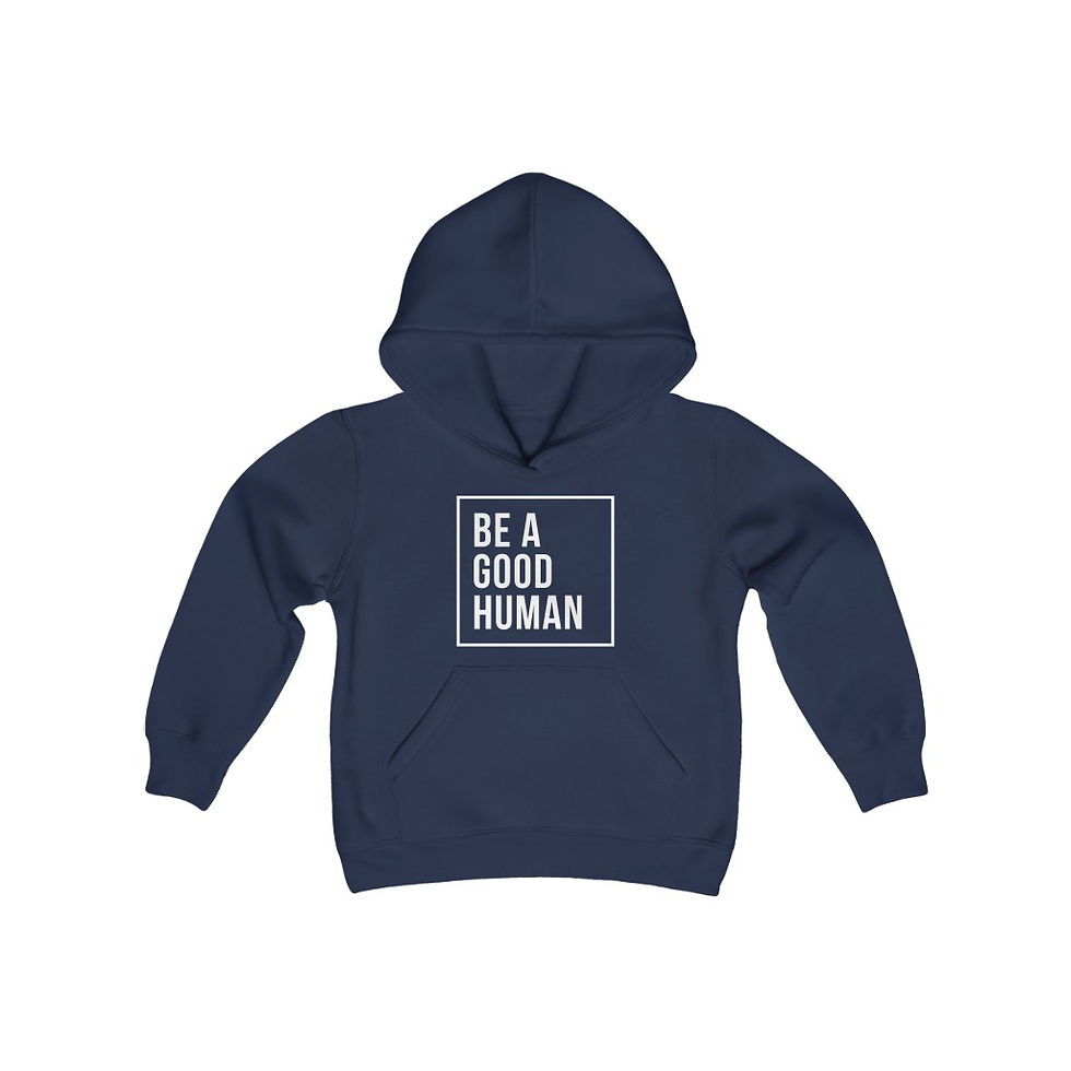 Thumbnail: Be A Good Human -  Youth Heavy Blend Hooded Sweatshirt