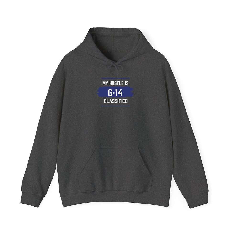 Thumbnail: My Hustle is G-14 Classified - Blue Unisex Premium Pullover Hoodie