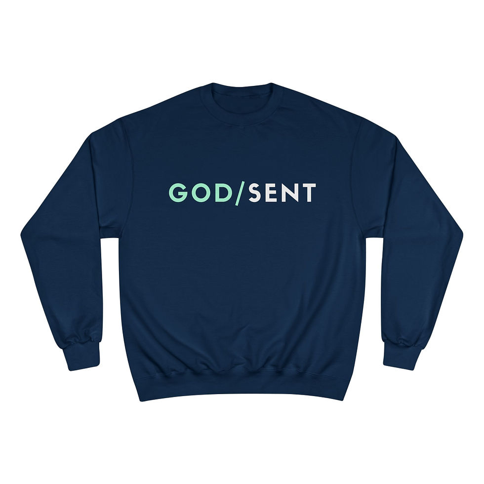 Thumbnail: God / Sent - Champion Sweatshirt - Mint & White