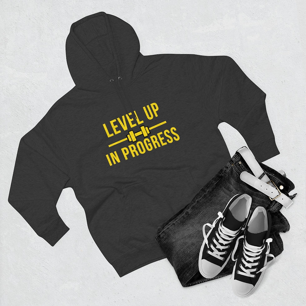 Thumbnail: Level Up In Progress - Yellow Unisex Premium Pullover Hoodie