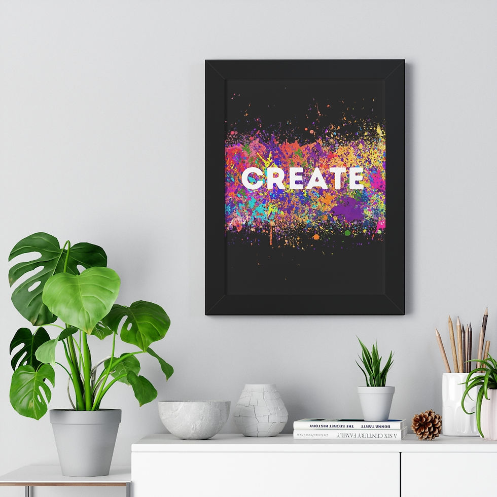 Thumbnail: Paint Splattered - CREATE - Framed Vertical Poster