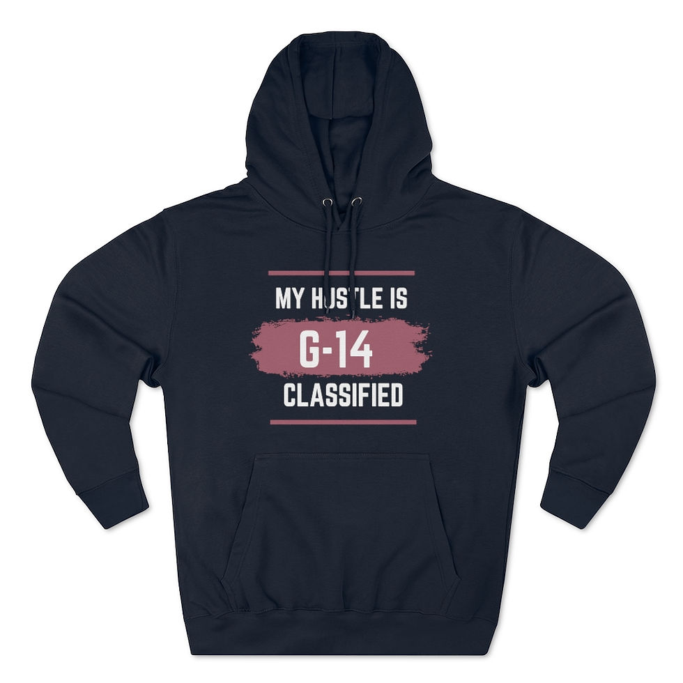 Thumbnail: My Hustle is G-14 Classified - Pink Unisex Premium Pullover Hoodie 