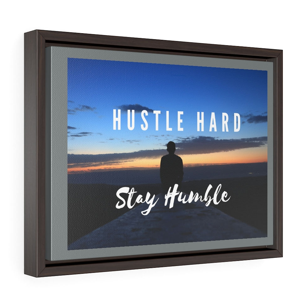 Thumbnail: Horizontal Framed Premium Gallery Wrap Canvas - Hustle Hard Stay Humble