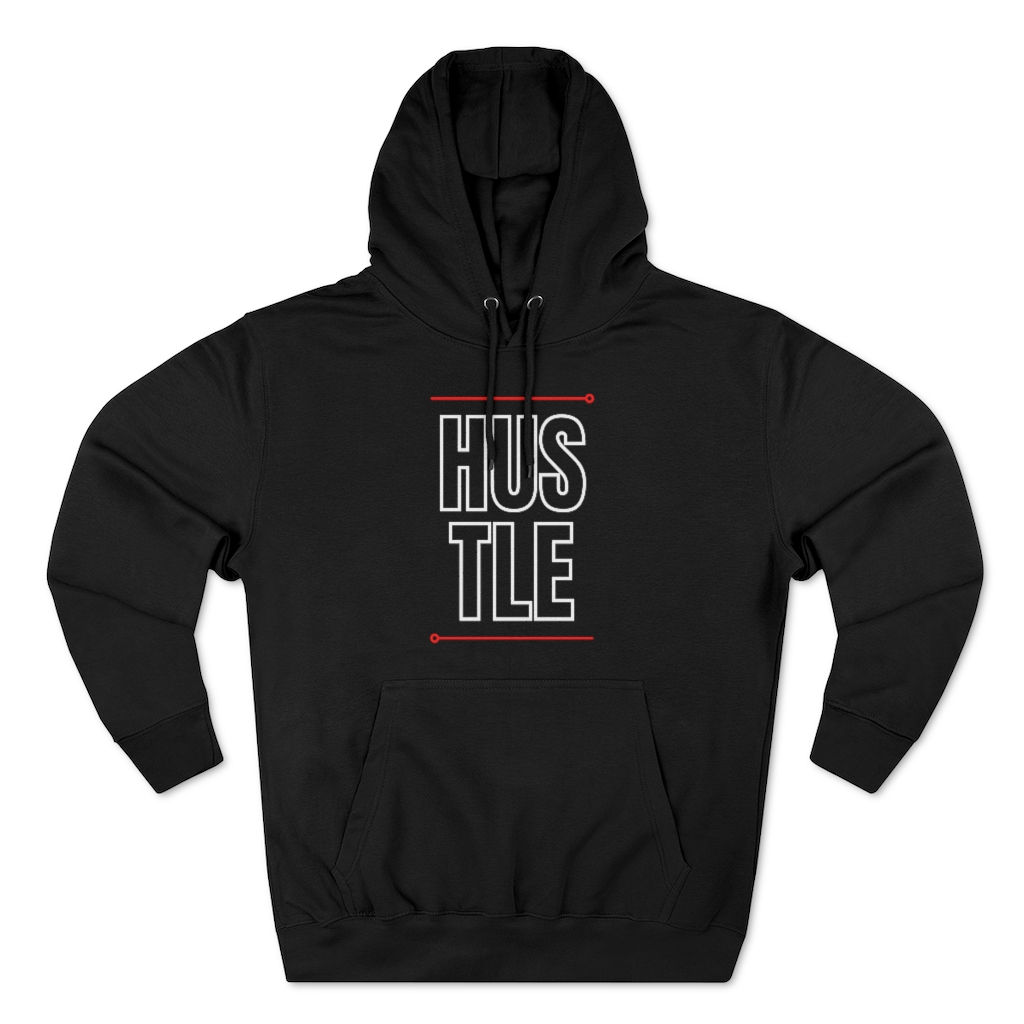 HUSTLE w Red Lines Unisex Premium Pullover Hoodie