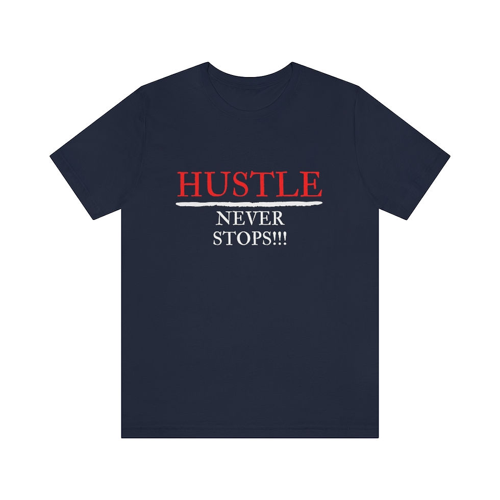 Thumbnail: HUSTLE Never Stops - Red - Unisex Jersey Tee 