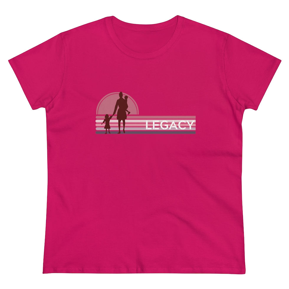 Thumbnail: Women's Heavy Cotton Tee - A Mother's Legacy - 2 Kids