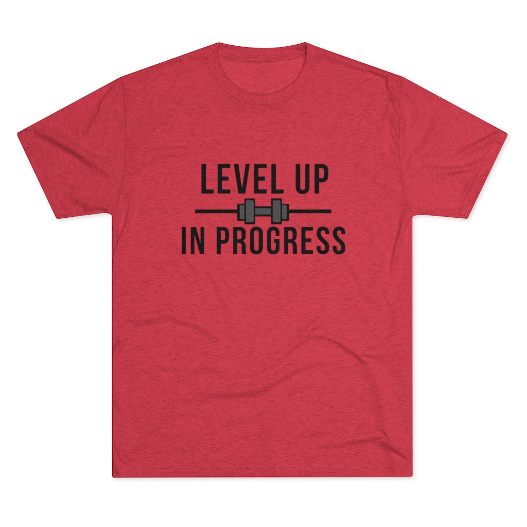 Level Up In Progress - Gray - Men's Tri-Blend Crew Tee