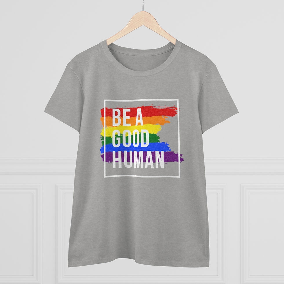 Thumbnail: Be a Good Human - Pride - Women's Heavy Cotton Tee