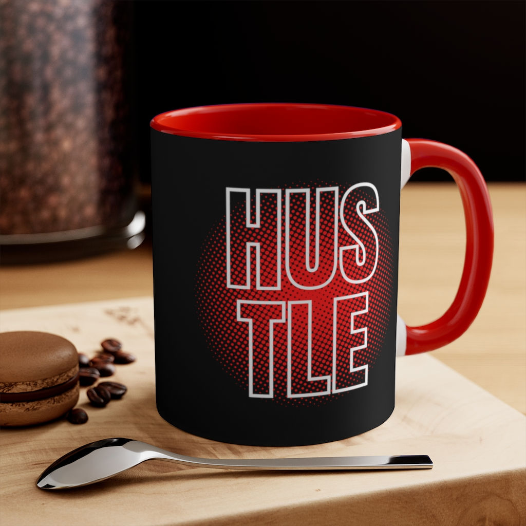 Red Glowing HUSTLE - Accent Mug
