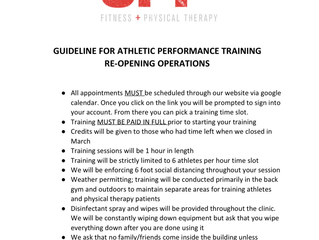 2020 SUMMER ATHLETIC PERFORMANCE TRAINING