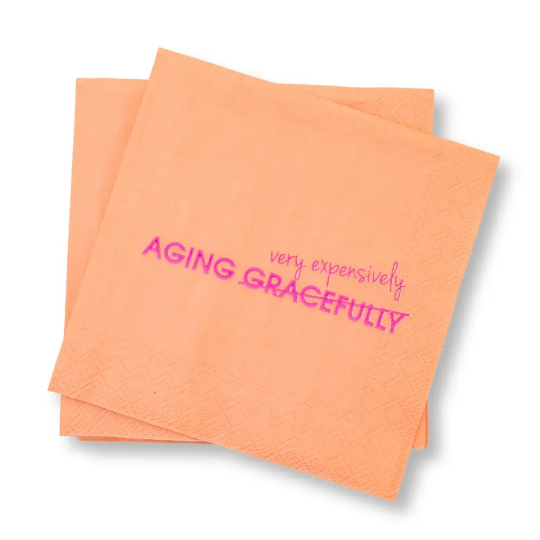 Aging Expensively funny Cocktail Napkins