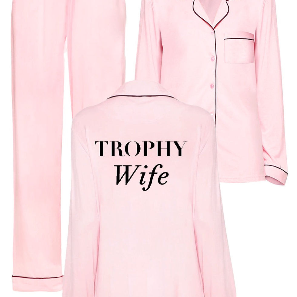Trophy Wife Long Sleeved Pink Pajama Set