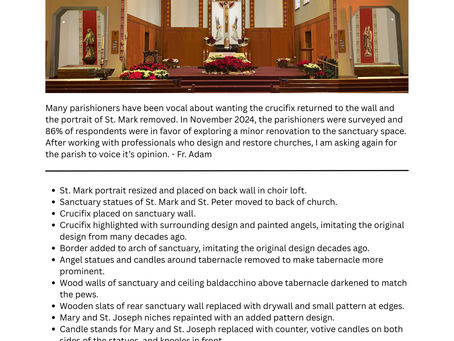 Survey on Sanctuary Renovation Proposal