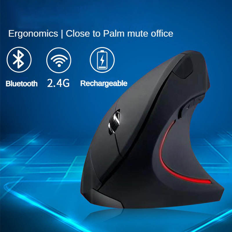 Wireless Bluetooth Vertical Mouse 800 1200 1600 DPI 6 Button Personalised Side G