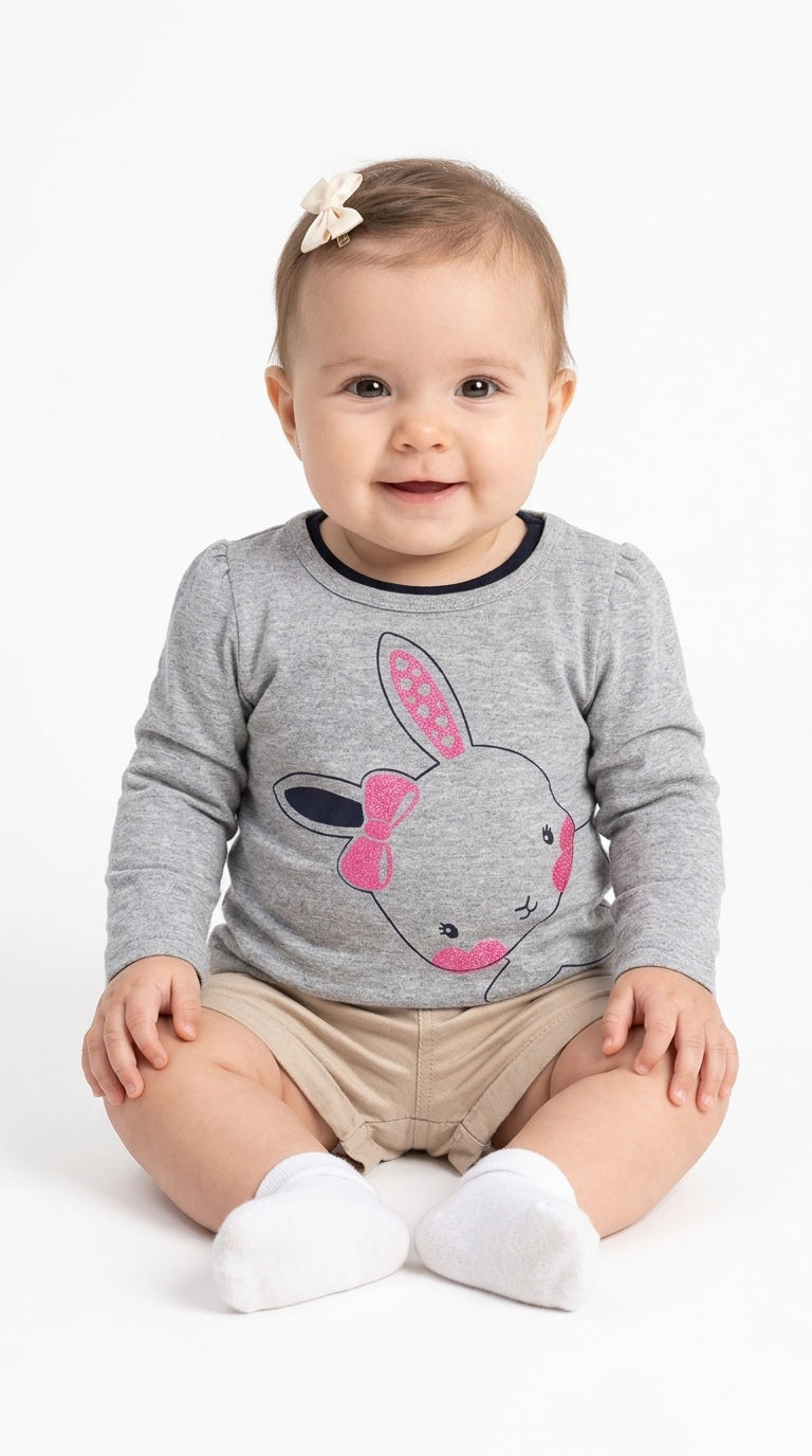 Miniatura: Camiseta Infantil Feminina Manga Comprida  Tam M/G