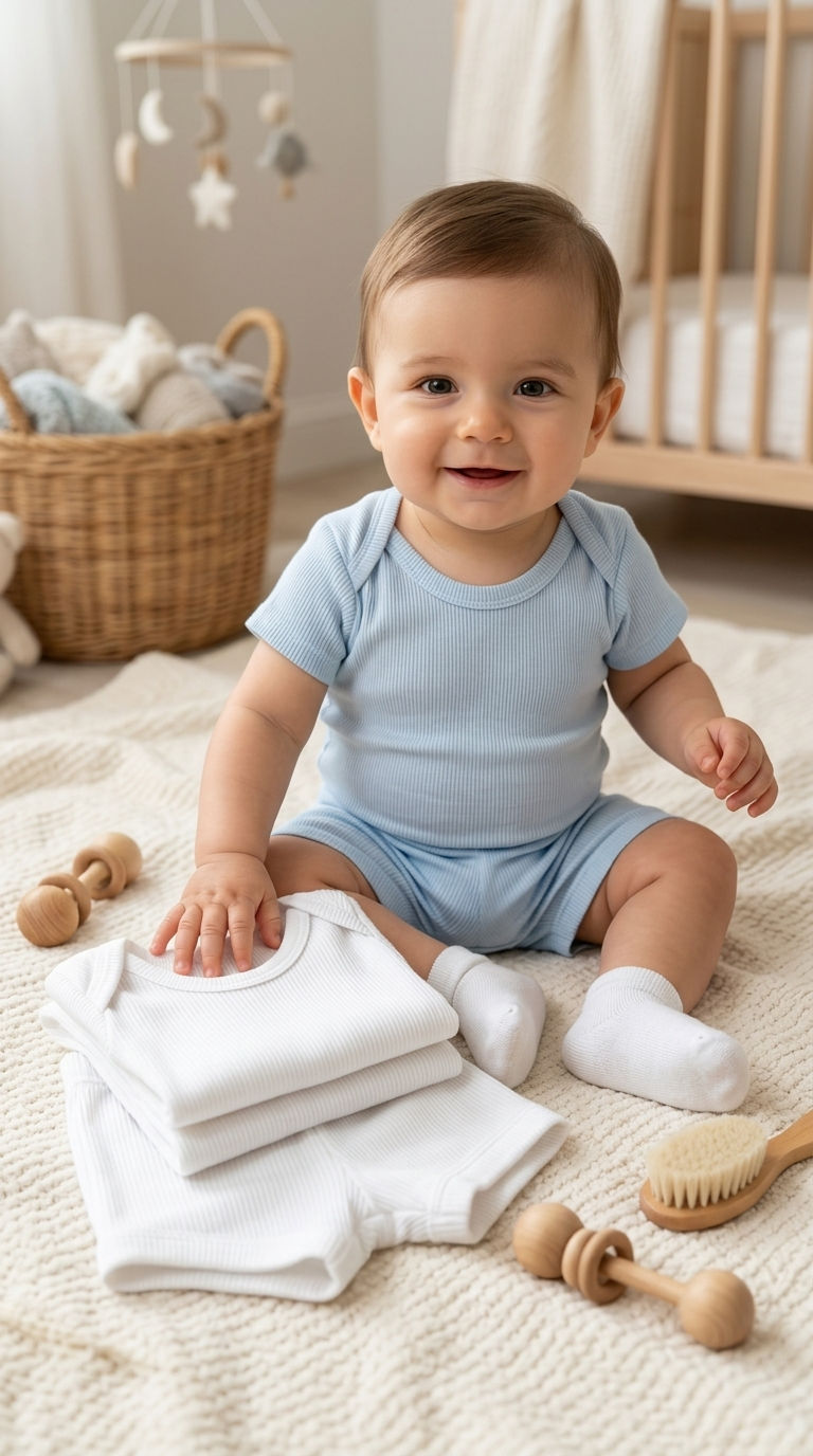 Miniatura: Conjuntinho Infantil Canelado Body E Short 